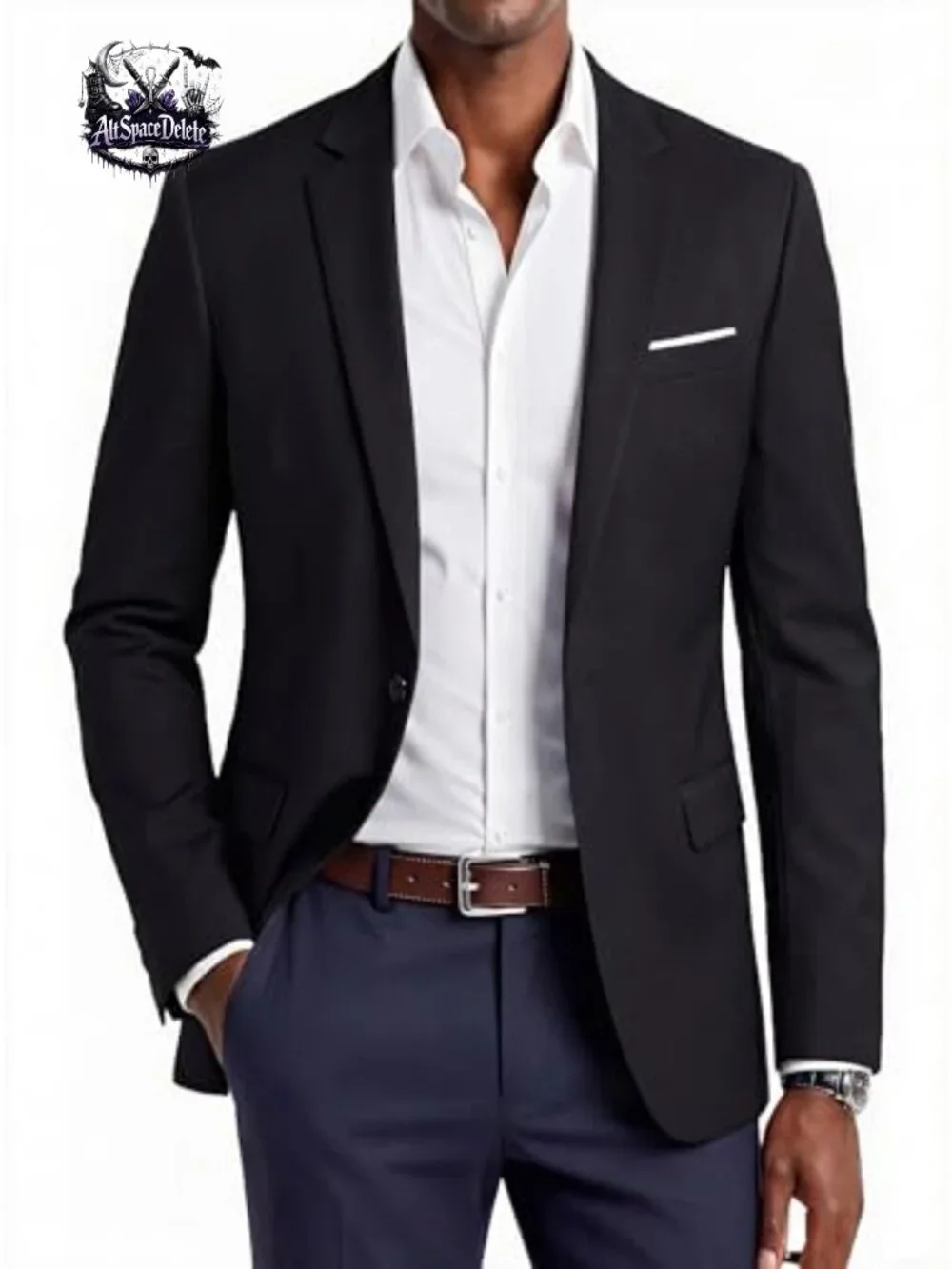 Slim Fit One Button Blazer Notch Lapel Sport Coat